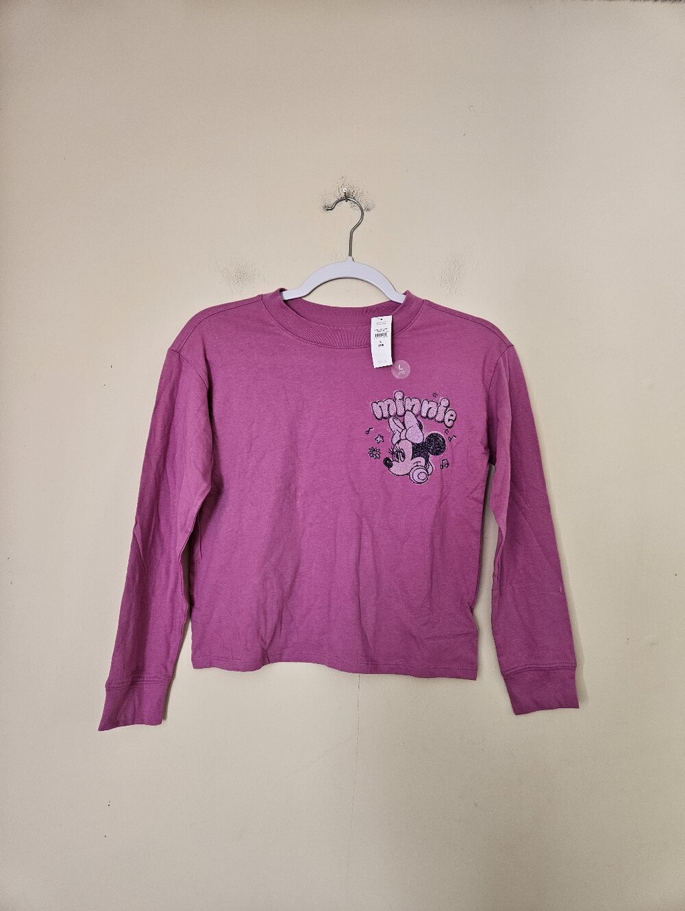 GAP Kids Pink Minnie Mouse Long-Sleeve Tee, Size 10